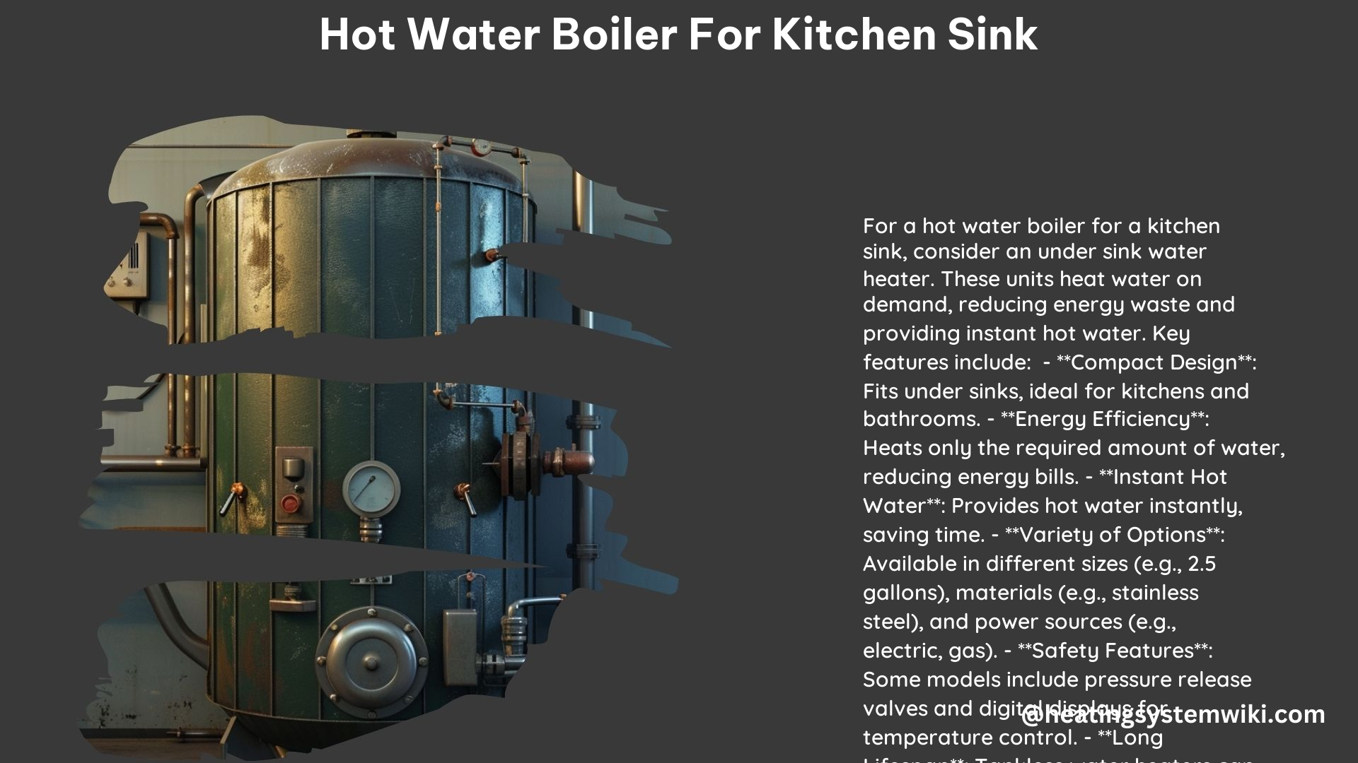 Hot Water Boiler for Kitchen Sink