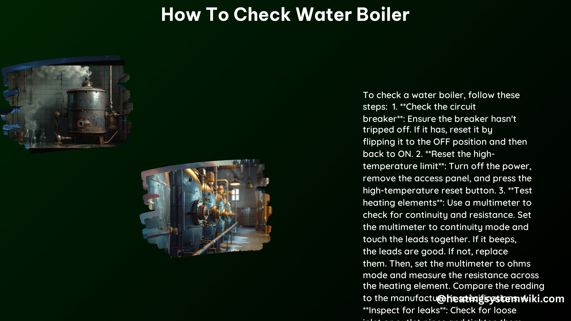 How to Check Water Boiler