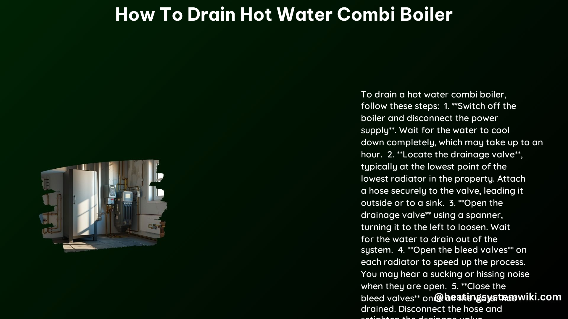 How to Drain Hot Water Combi Boiler