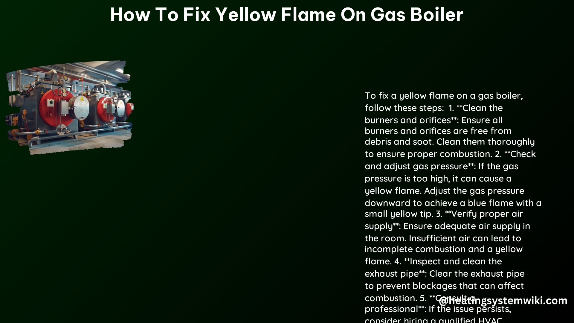 How to Fix Yellow Flame on Gas Boiler