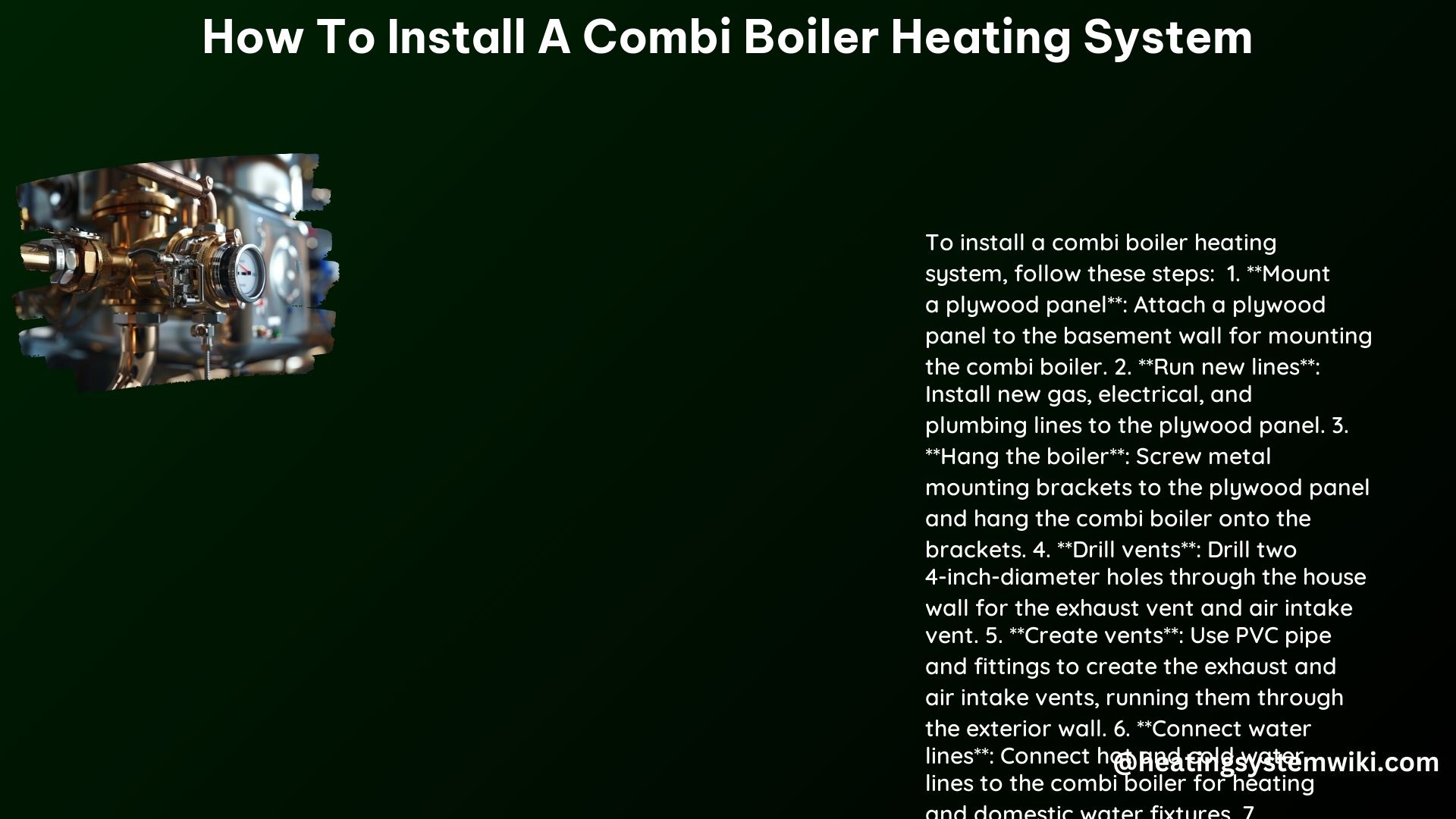 How to Install a Combi Boiler Heating System