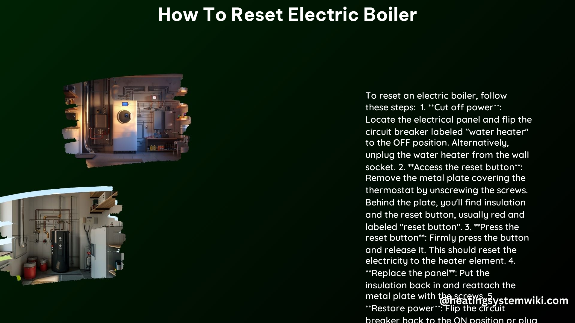 How to Reset Electric Boiler