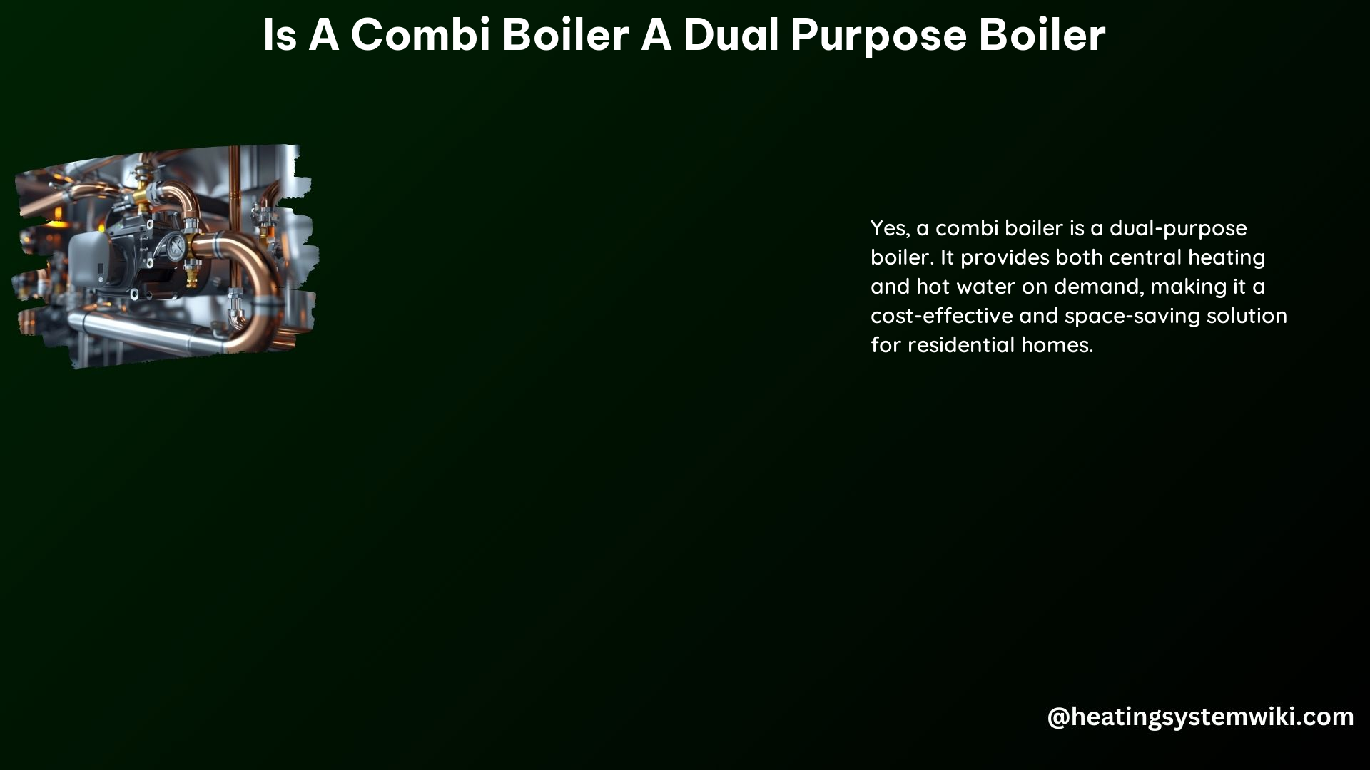 Is a Combi Boiler a Dual Purpose Boiler