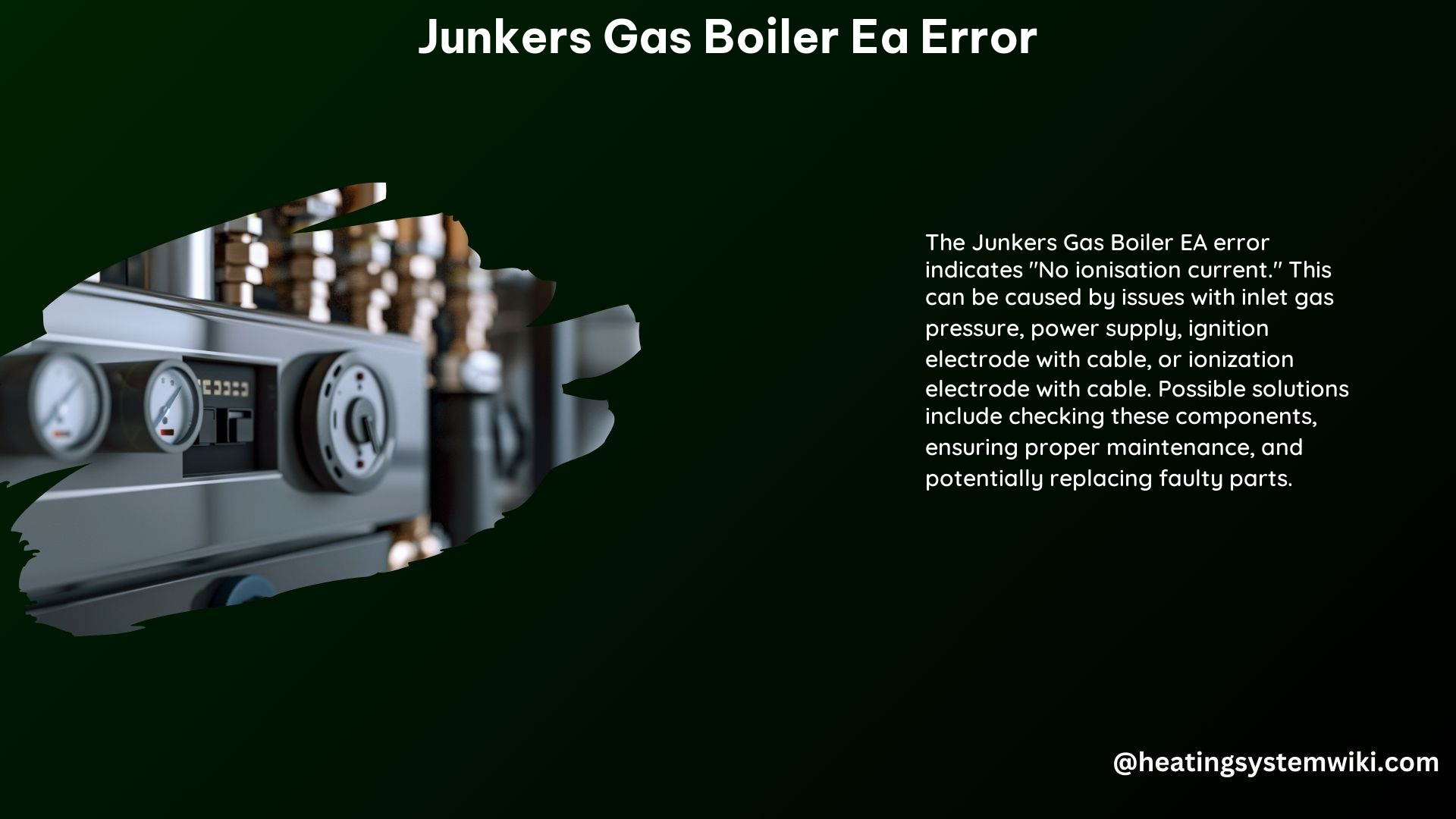 Junkers Gas Boiler EA Error