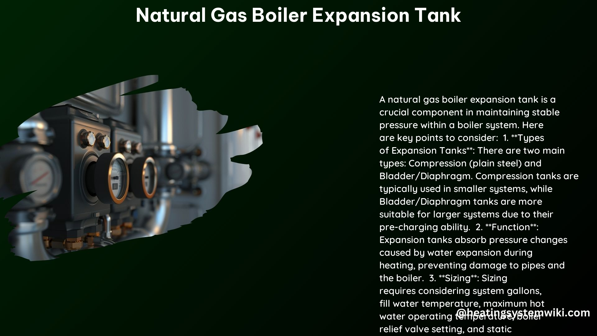 Natural Gas Boiler Expansion Tank