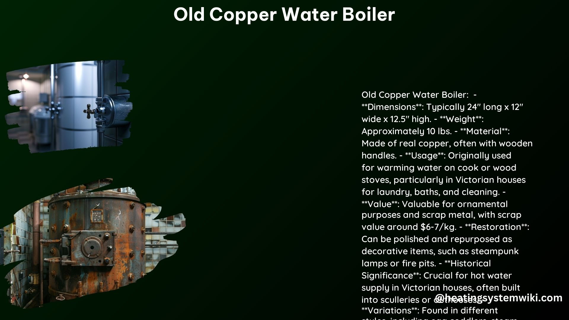 Old Copper Water Boiler