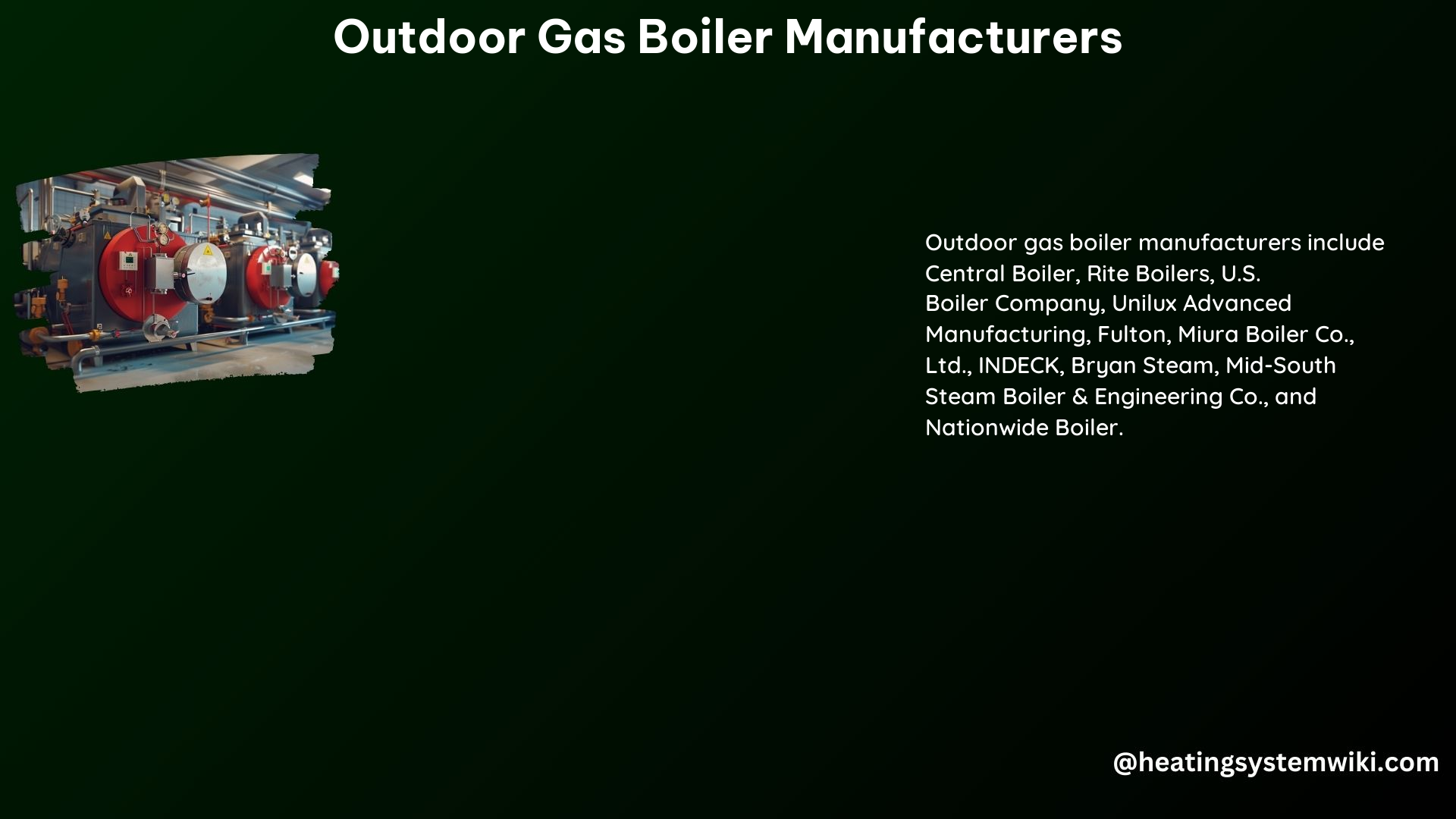 Outdoor Gas Boiler Manufacturers