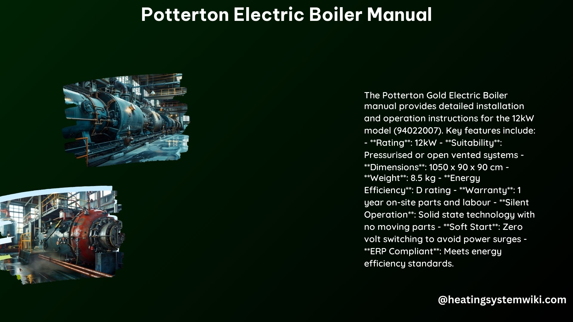 Potterton Electric Boiler Manual