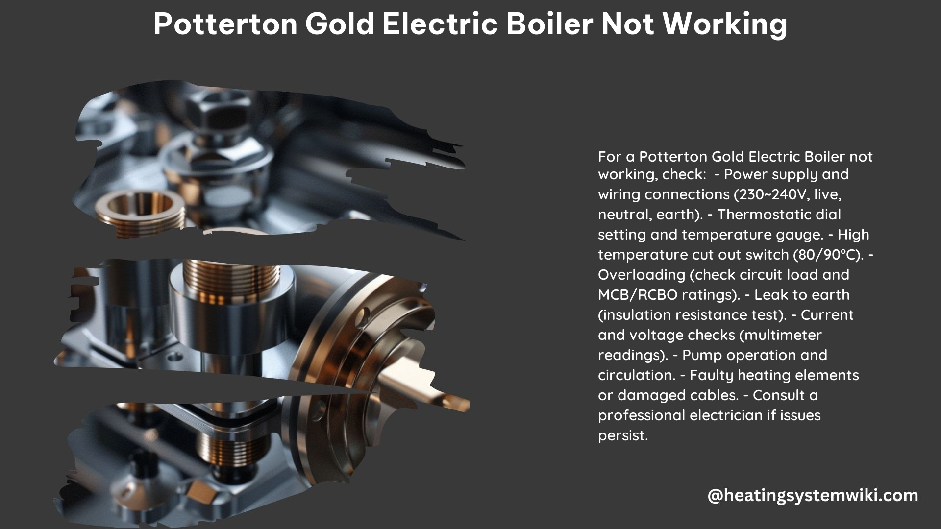 Potterton Gold Electric Boiler Not Working