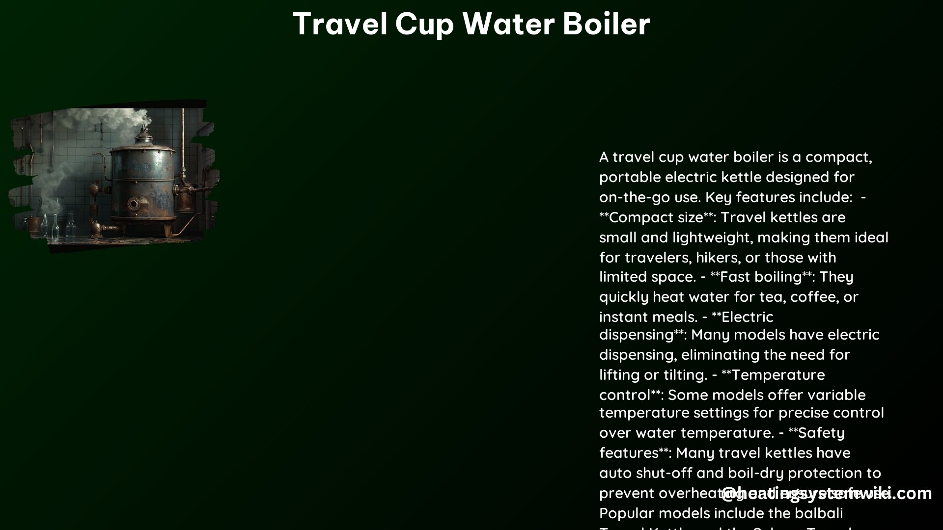 Travel Cup Water Boiler