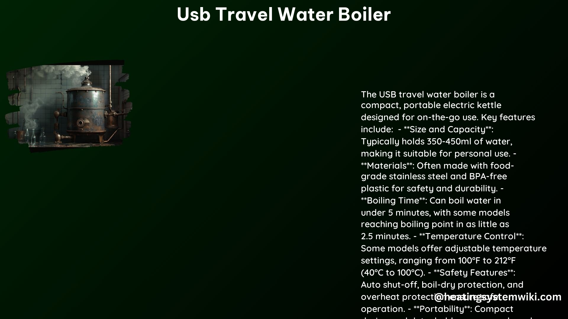 USB Travel Water Boiler