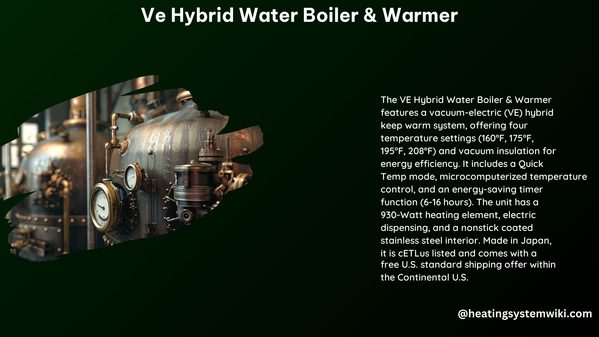 Ve Hybrid Water Boiler & Warmer