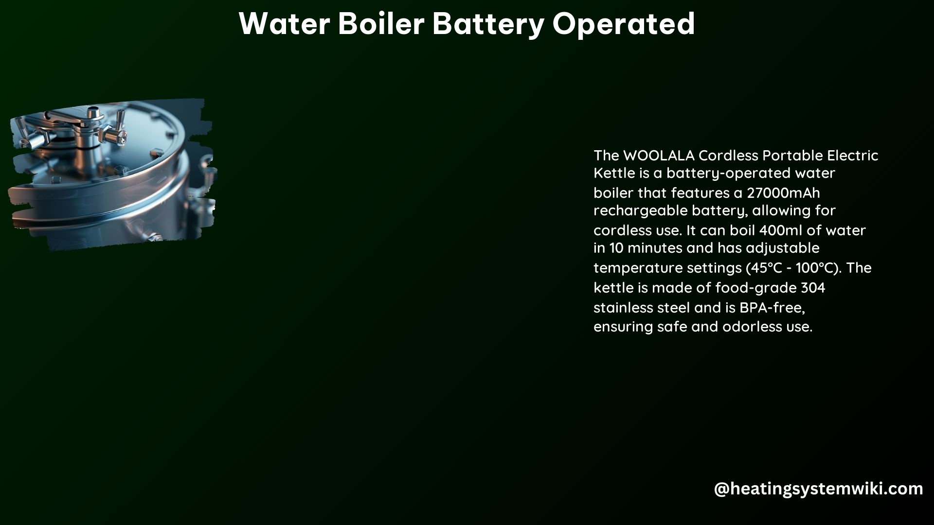 Water Boiler Battery Operated