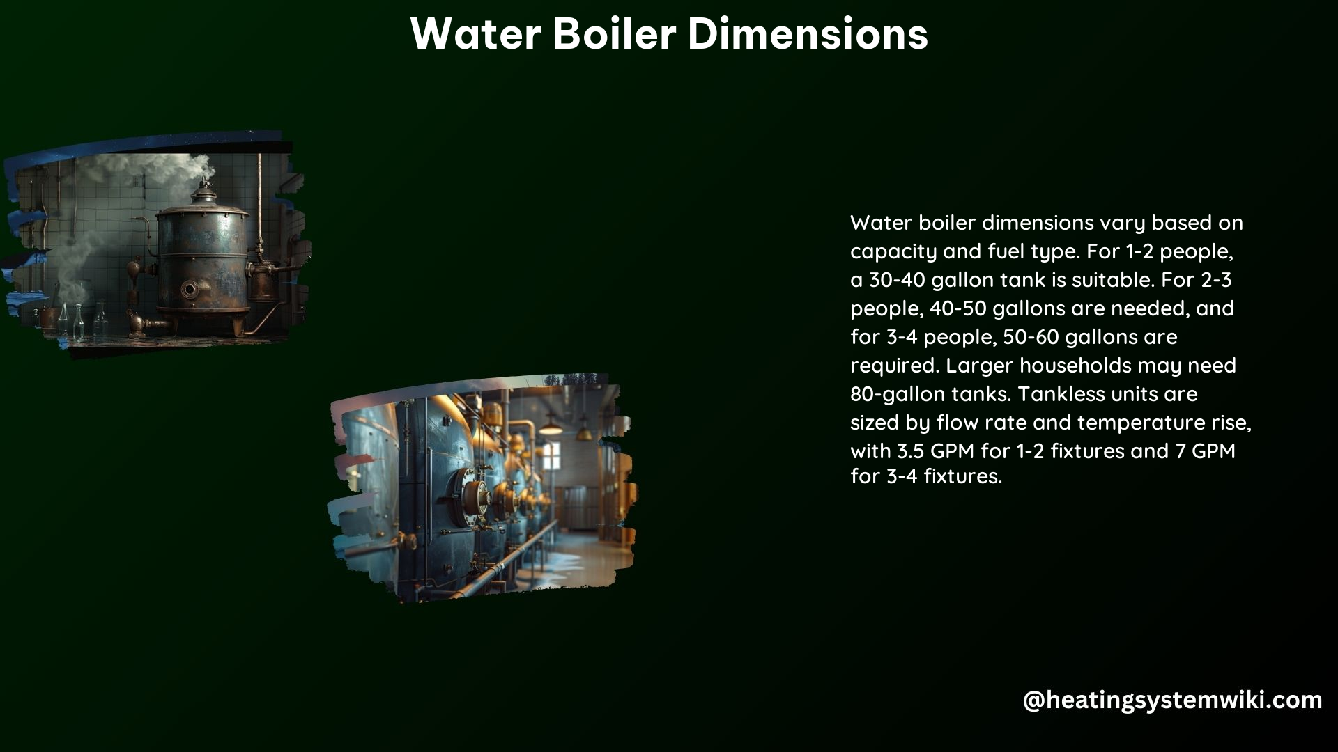 Water Boiler Dimensions