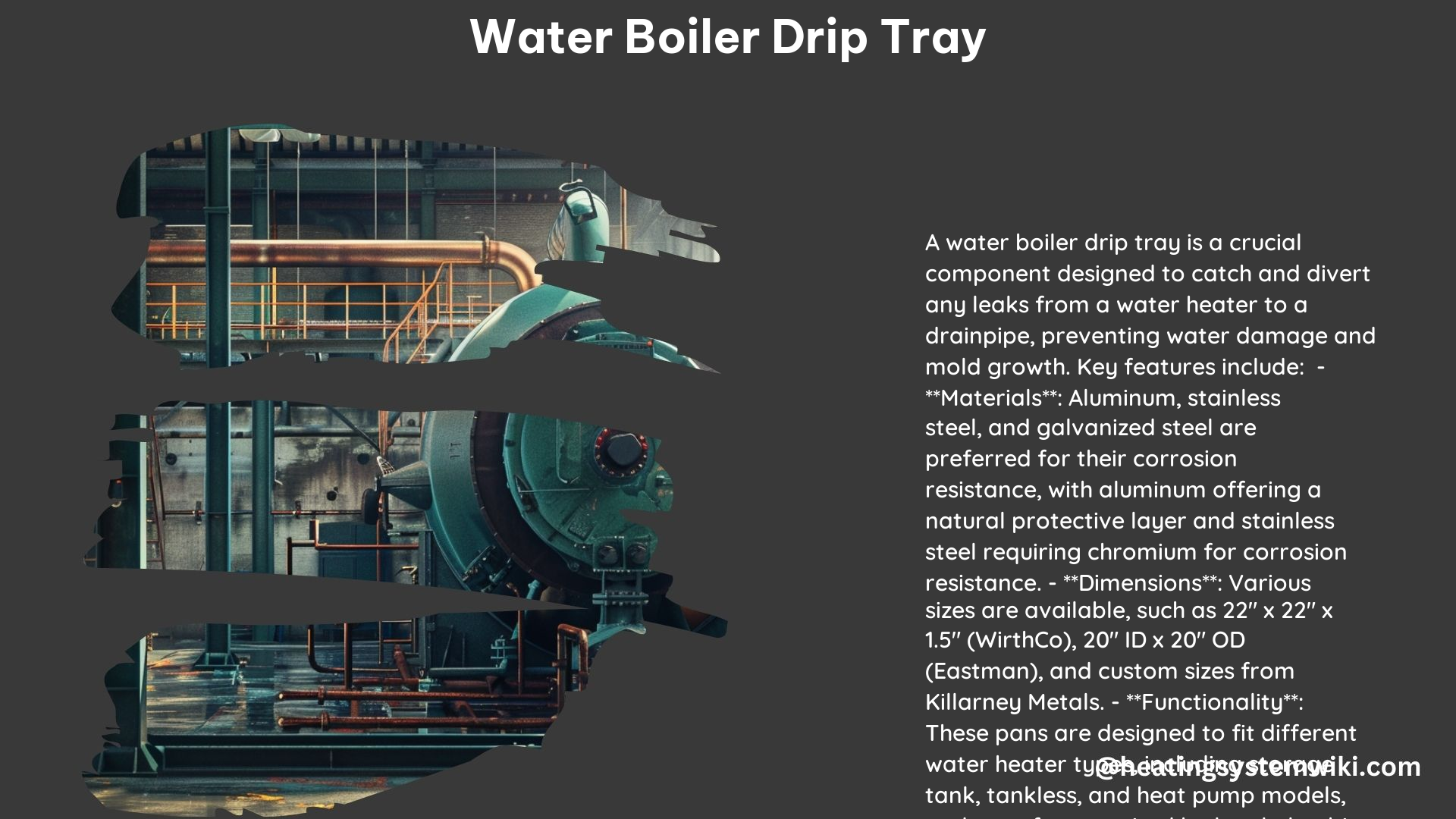 Water Boiler Drip Tray