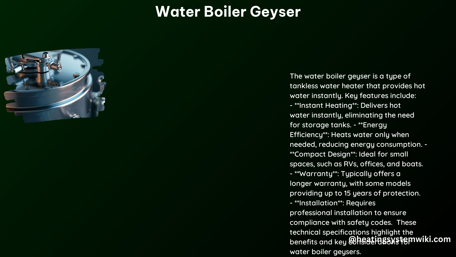 Water Boiler Geyser