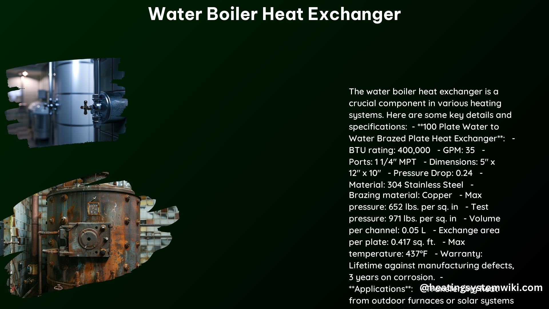 Water Boiler Heat Exchanger