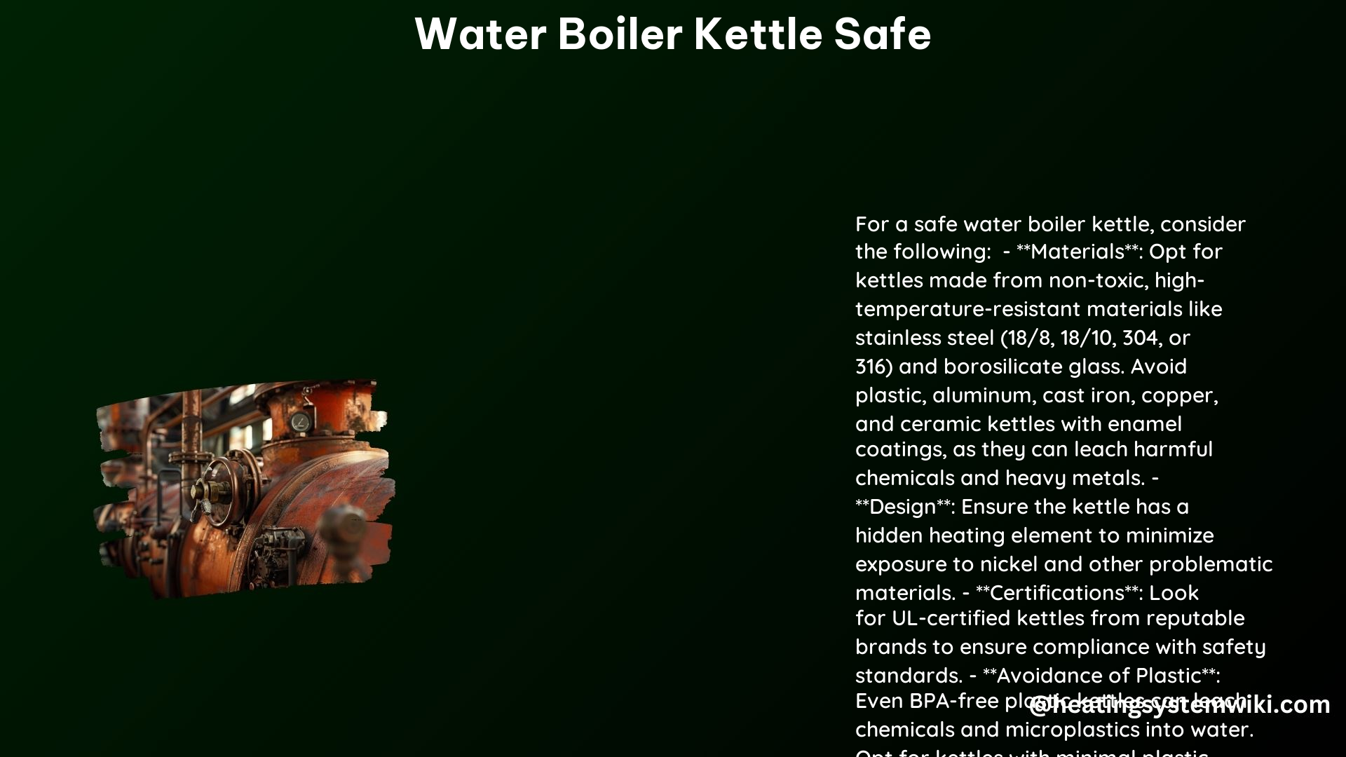 Water Boiler Kettle Safe