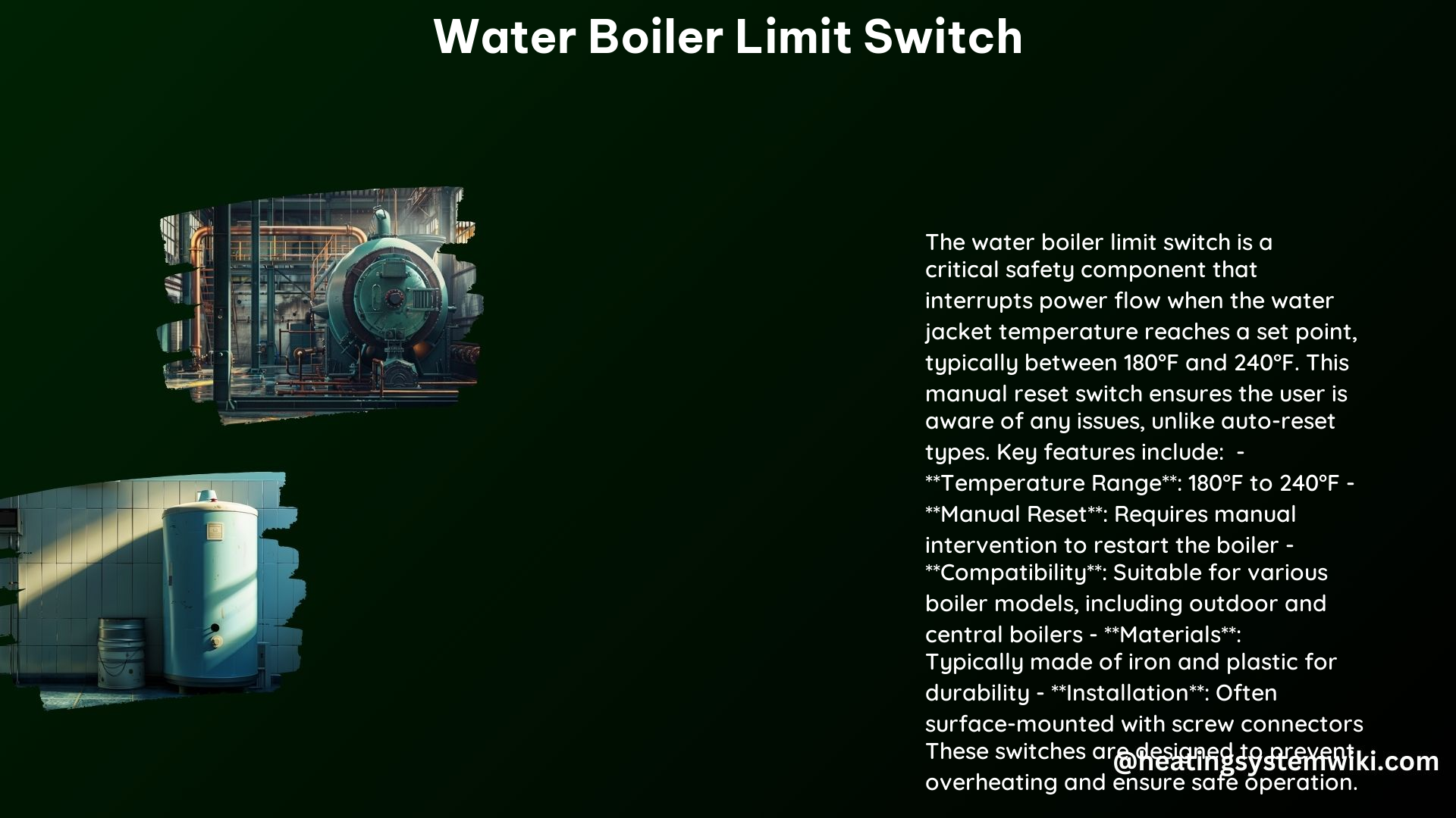 Water Boiler Limit Switch