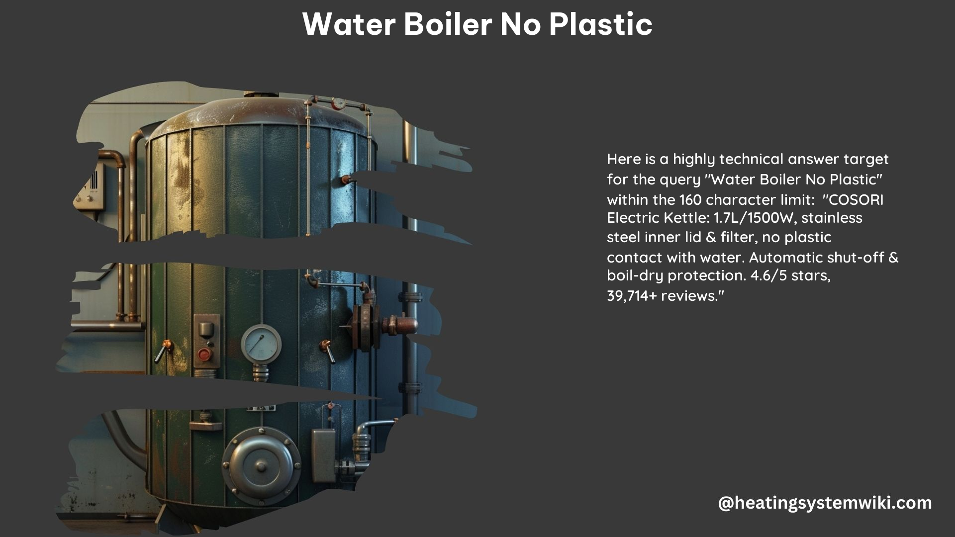 Water Boiler No Plastic