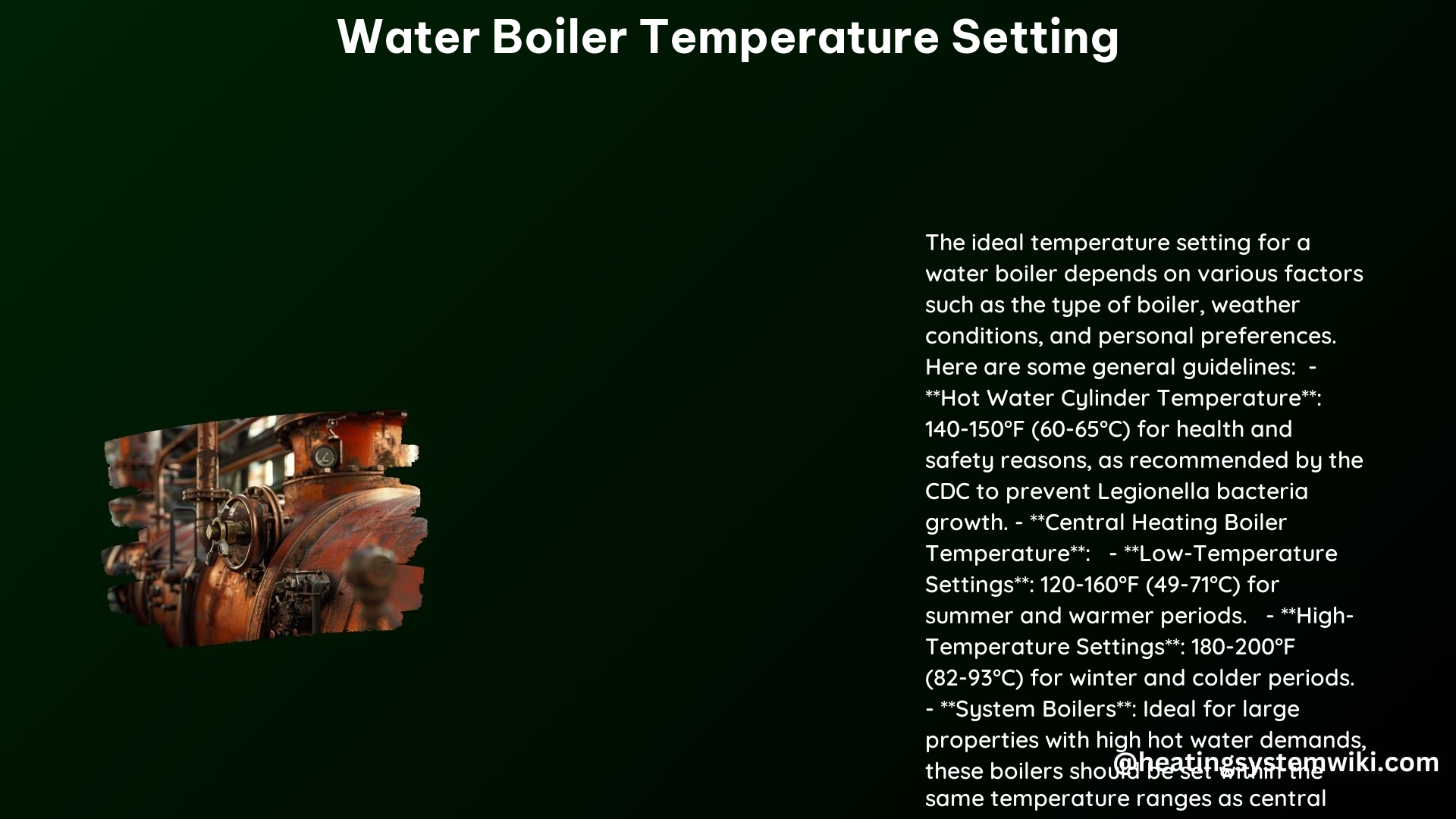 Water Boiler Temperature Setting