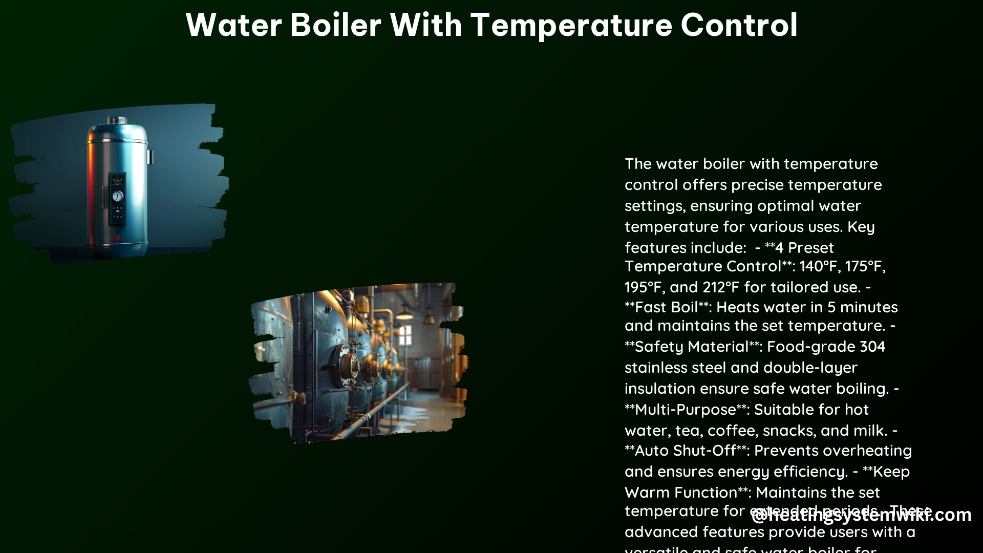 Water Boiler With Temperature Control