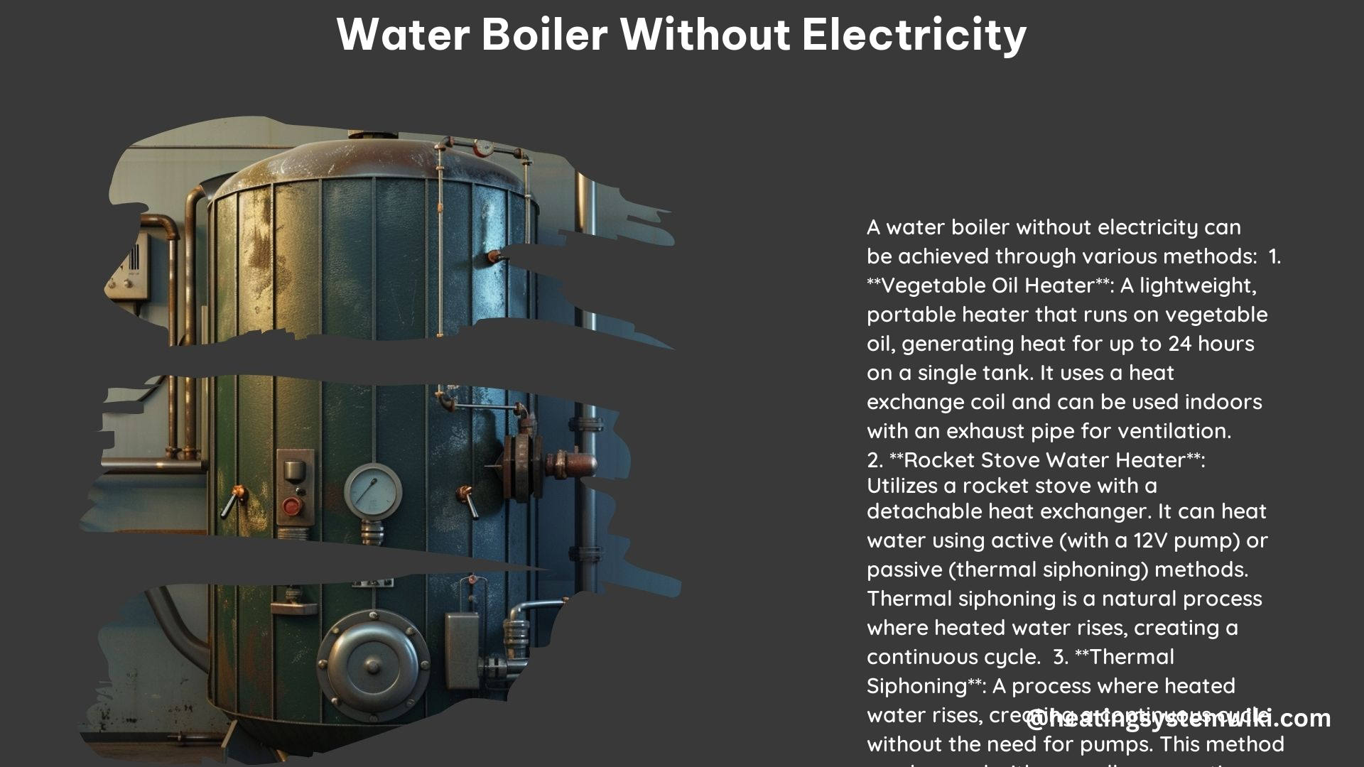 Water Boiler Without Electricity