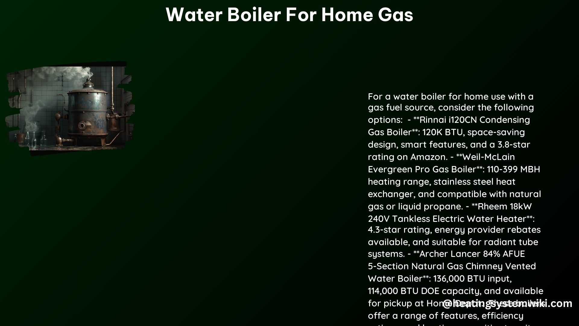 Water Boiler for Home Gas