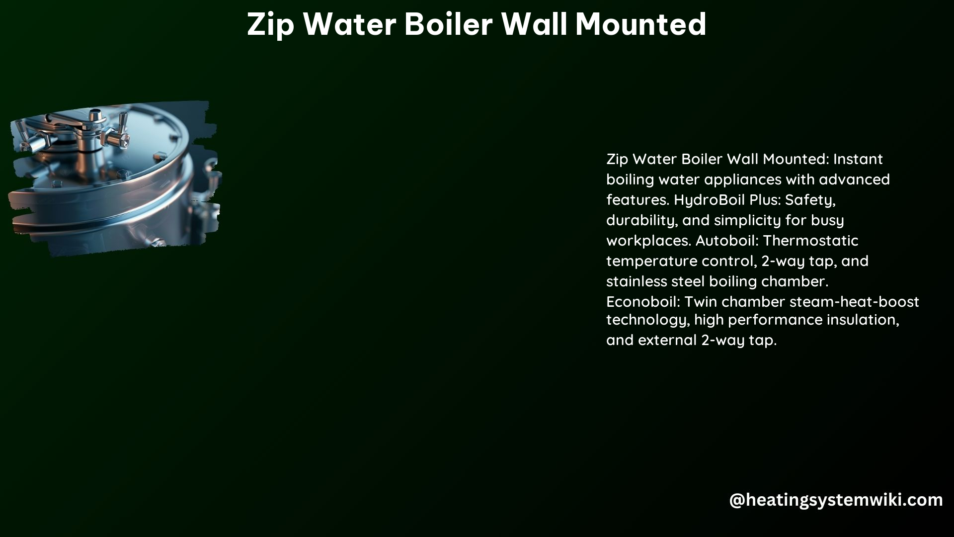 Zip Water Boiler Wall Mounted