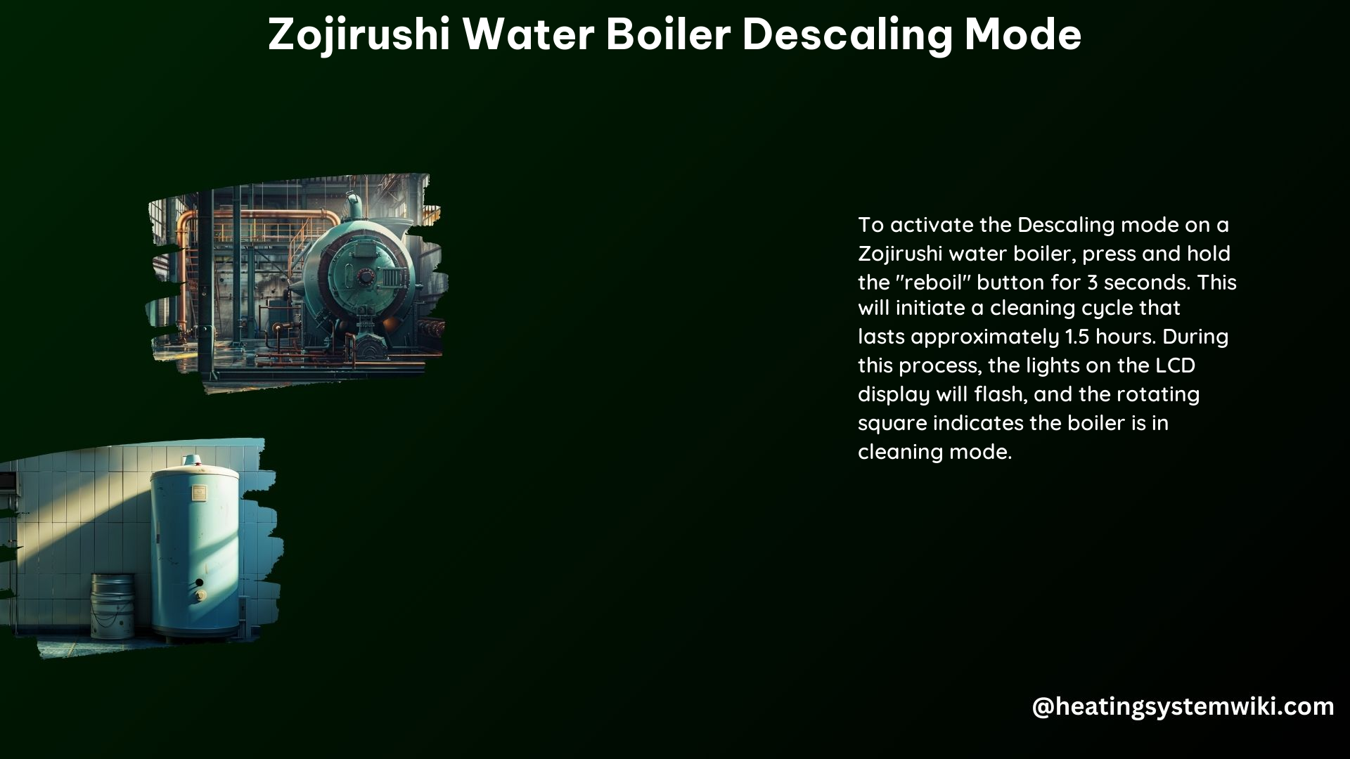 Zojirushi Water Boiler Descaling Mode